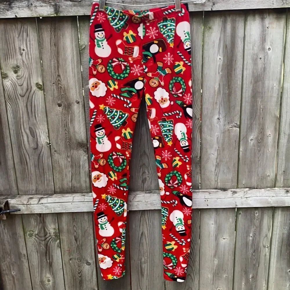 No Boundaries Christmas Velvet Leggings sz. S